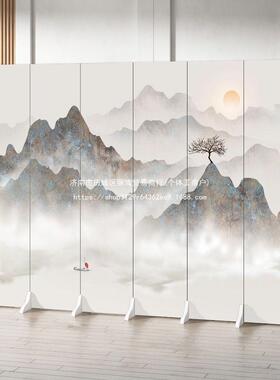 式屏风隔断墙中饭店包间办移动折叠公室会议KSO室简遮挡易双面折