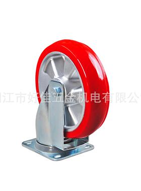 源头厂产工200X54640欧洲款双轴承圆弧品铝芯聚氨酯活省力万向脚