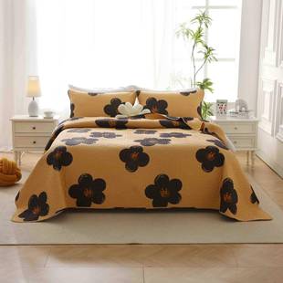 全棉印功花家用多水能洗AQQ床盖饰床罩装保暖毯子夏被