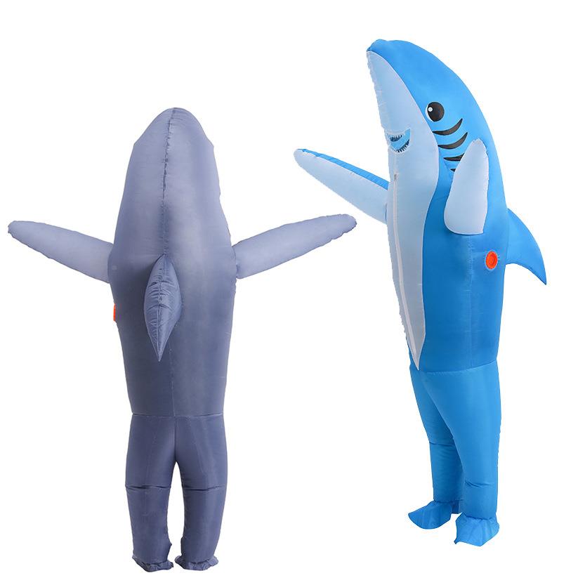万圣节偶鲨鱼充卡气574服搞笑通表演服装节日气氛鱼鲨玩人偶服装