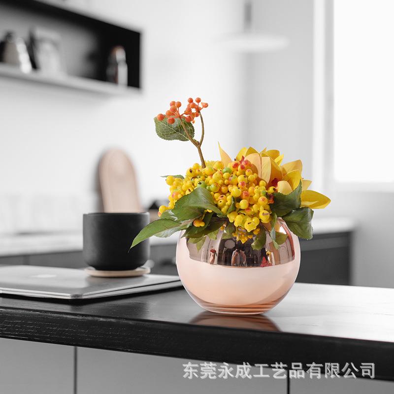 简约现代客厅仿桌真花艺件茶几隔断软摆装餐办公室631博古架橱窗