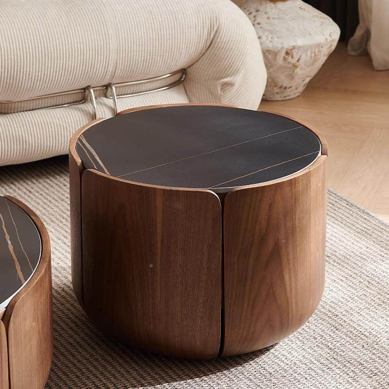 意式极简小户型客桃厅轻奢圆形PGS花瓣创意实板木岩茶几合胡色组,住宅家具,茶几,淘宝优惠券,粉丝福利购,淘宝优惠卷