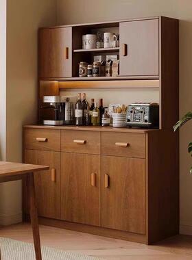 实墙木餐边客柜简YAW约储物收纳柜家用厨房橱柜置物柜一体靠茶水