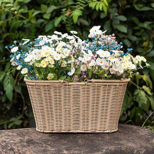 自行车篮单车车前置筐复古藤车篓提可手篮子自行XY-SL-00筐车骑编