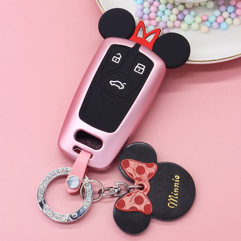 奥迪钥匙套新款A4L卡通A5车Q5L壳A6L A8扣Q7 S5包A7女q8 Q3 A3 Q2