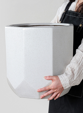 白色简约花盆陶瓷北欧风家用客厅落地金钱树龟背竹发财树专用种树