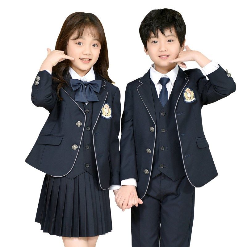 儿童西装马甲套装男女童装秋冬季演出服小学生校服班服幼儿园园服