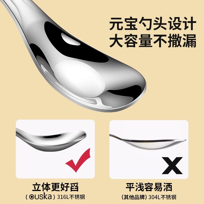 儿童元宝勺316L不锈钢小号喂饭勺子加深宝宝汤匙婴儿宝宝辅食专用,婴童用品,儿童勺,淘宝优惠券,粉丝福利购,淘宝优惠卷