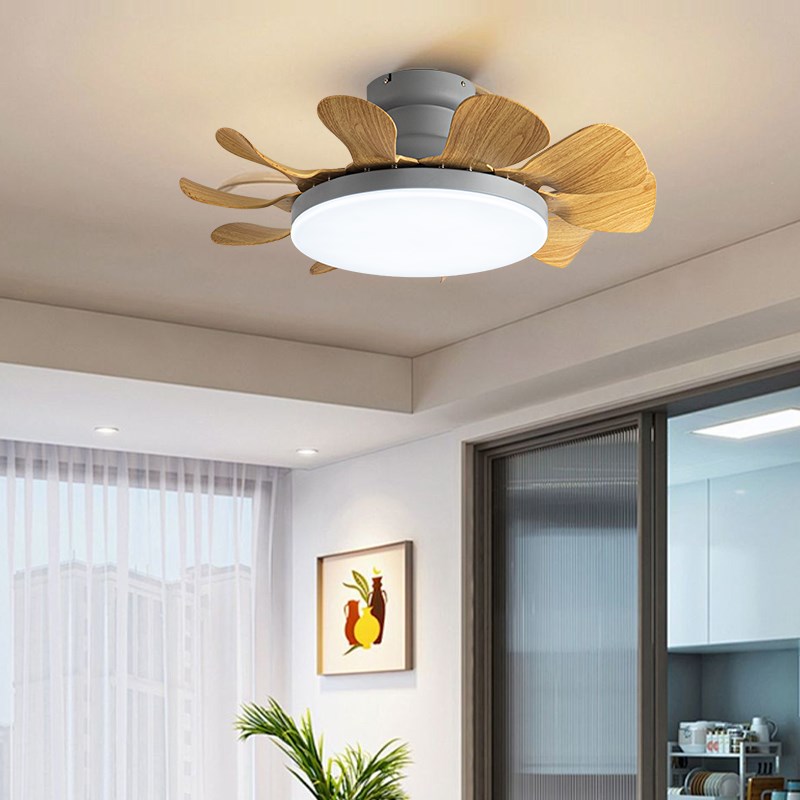 森林风风扇灯10叶大风力卧室吸顶吊扇灯 变频电风扇家用灯扇新款