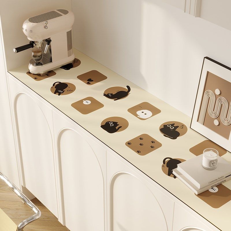 奶油风餐边柜桌垫鞋柜玄关桌面保护垫电视柜桌垫防水防油台面桌布,居家布艺,桌布,淘宝优惠券,粉丝福利购,淘宝优惠卷