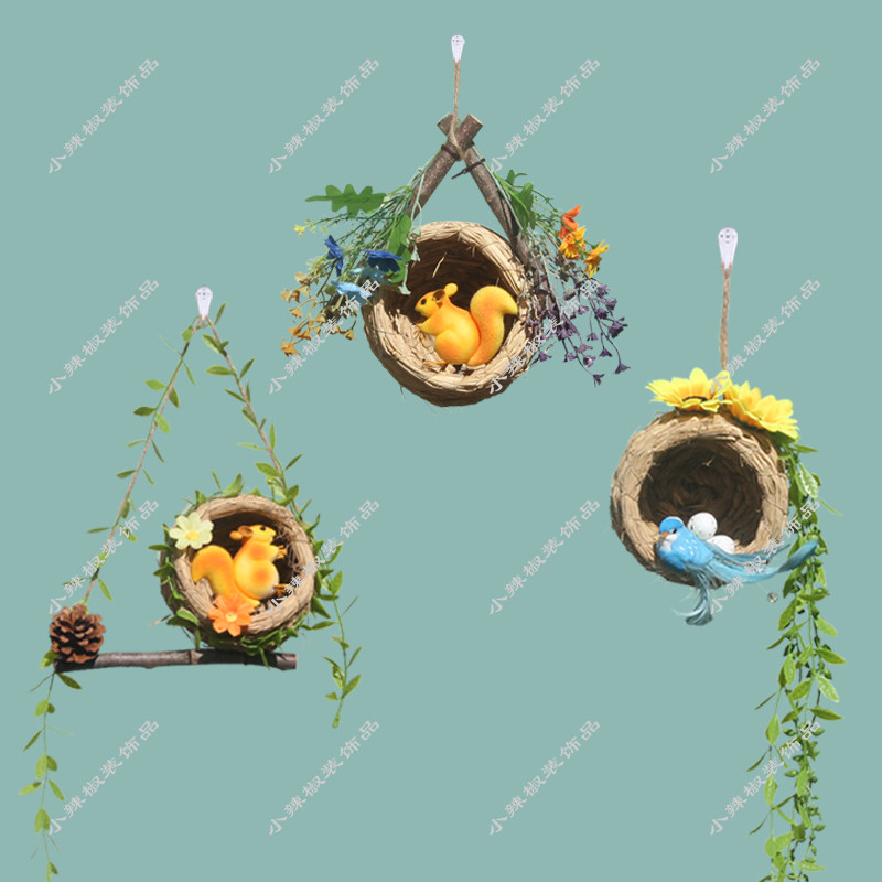 房间墙上装饰品挂件儿童墙面门口卧室布置鸟窝手工创意吊饰挂饰