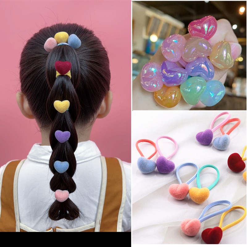 小熙瓜儿童新年发饰皮筋女童宝宝扎头发红色头绳伤发过年头饰女