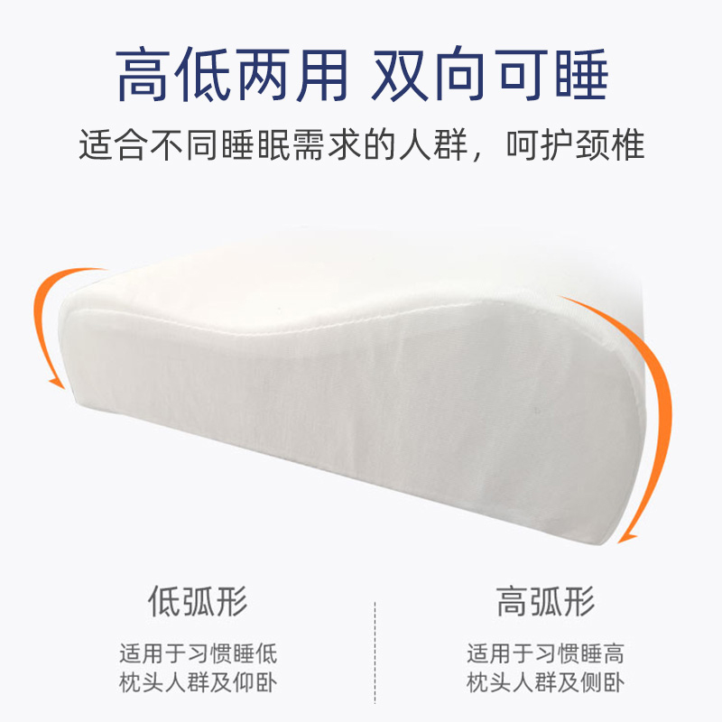 枕头护颈椎助睡眠家用男零压柔软不塌陷不变形慢回弹记忆枕芯一对