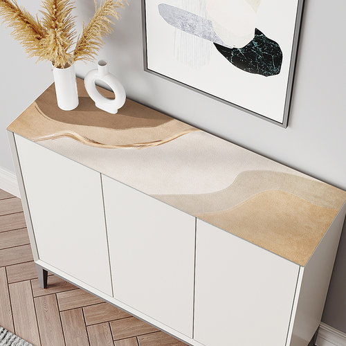 侘寂风鞋柜垫防脏台面保护垫子玄关垫长条皮革电视柜桌布防水盖布