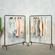 服装 店展示架落地晒凉货架挂衣服架子水管晾衣架可移动推拉带滑轮