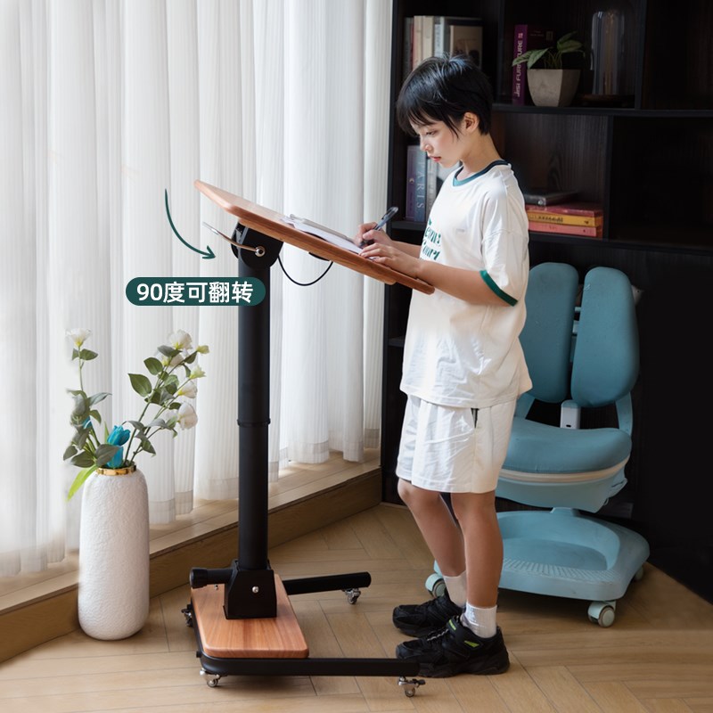 可折叠升降实木儿童学习桌小户型办公桌床边书桌移动电脑桌写字桌