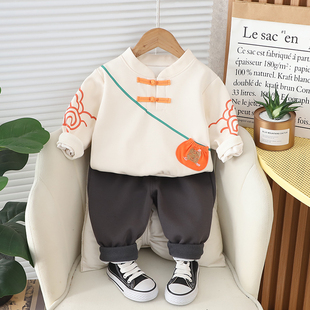 男童春节套装红色2儿童新年喜庆童装婴儿春秋装1-3岁宝宝过年衣服