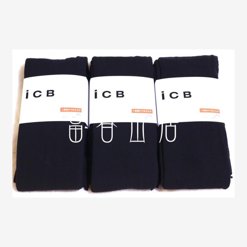 日本厚 木ICB双层360D平纹秋冬保暖天鹅绒女加厚纯黑连裤袜180D