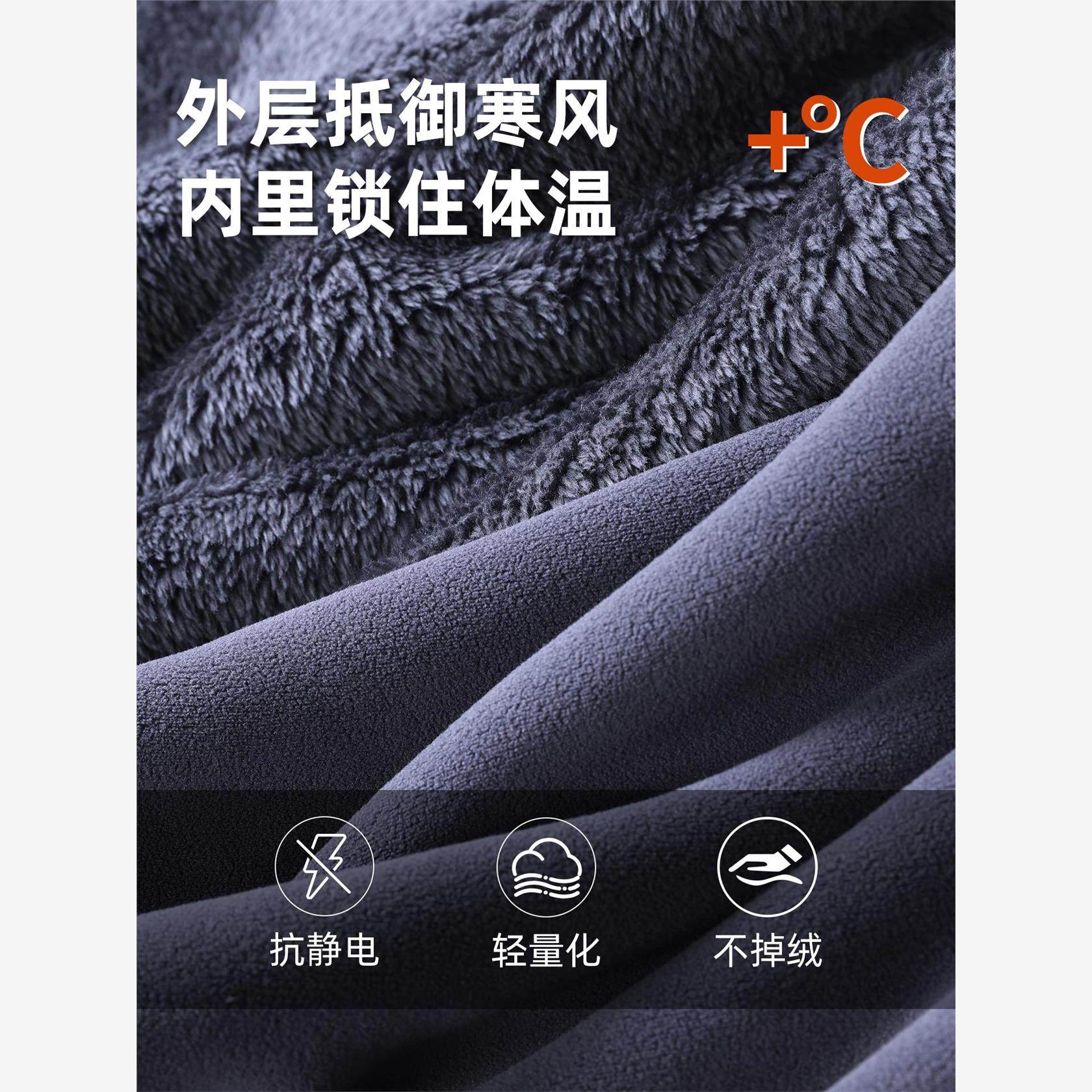 70多岁老年人裤子男冬季加绒加厚保暖裤摇粒绒松紧腰爸爸老年男裤