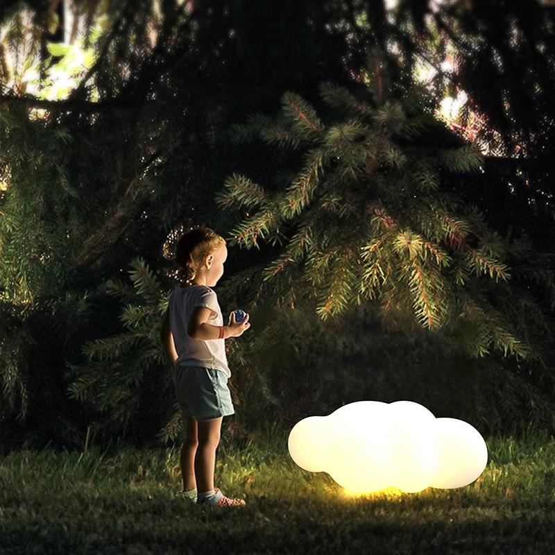 户外防水太阳能围云灯别墅庭院景观花园派对朵灯充电蒸客氛草灯坪