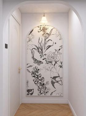 墙3KLSd立法式复古森厅林电视背纸景墙壁纸客墙布卧室体壁画玄关