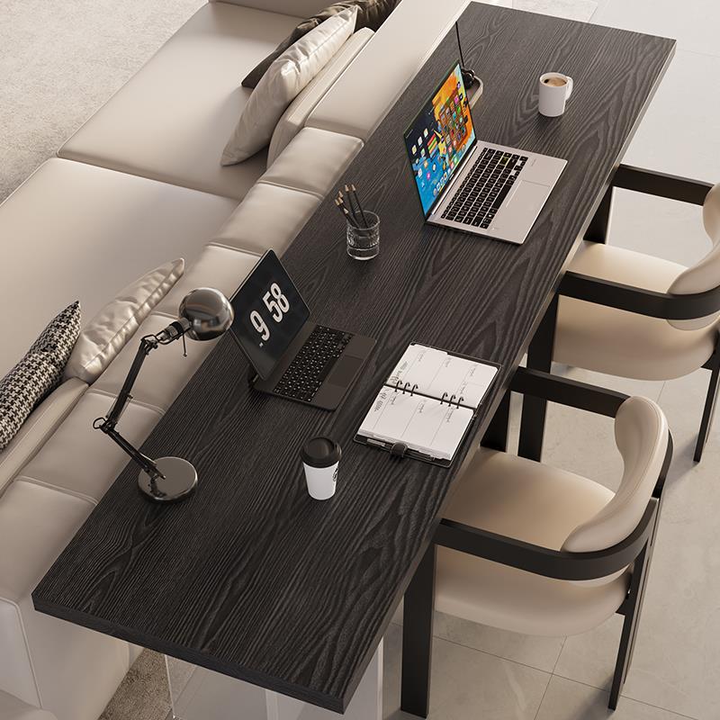 黑色实木书桌意极简式居家办公电脑桌人厅沙发20250402后压克双力