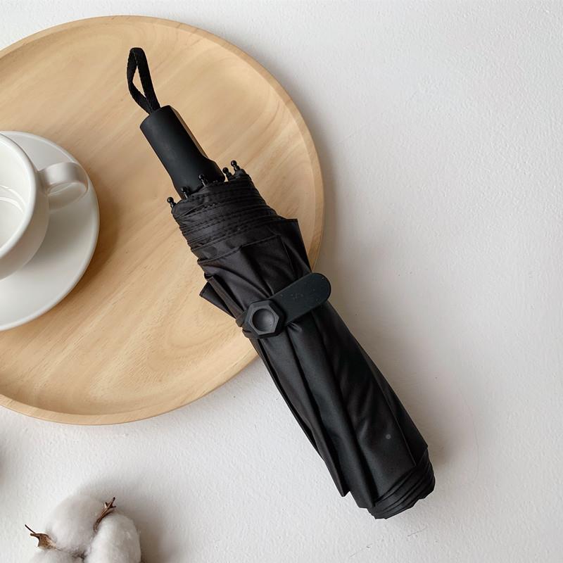 晴雨两用格纹-纯晒太阳伞小清新伞雨胶折叠韩版创意黑遮防阳伞防