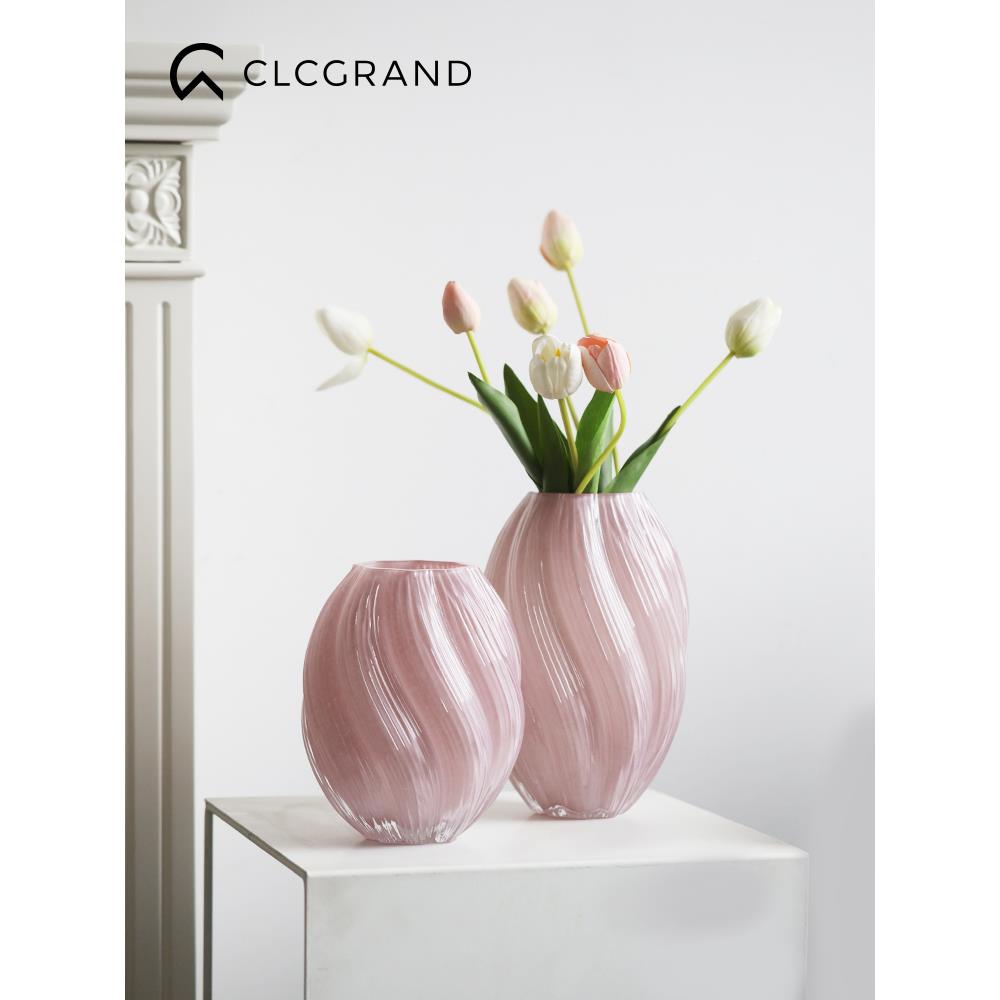 玻璃奢花养瓶摆件仿HC2323~2花轻高级真感客厅鲜花干花法式插花水