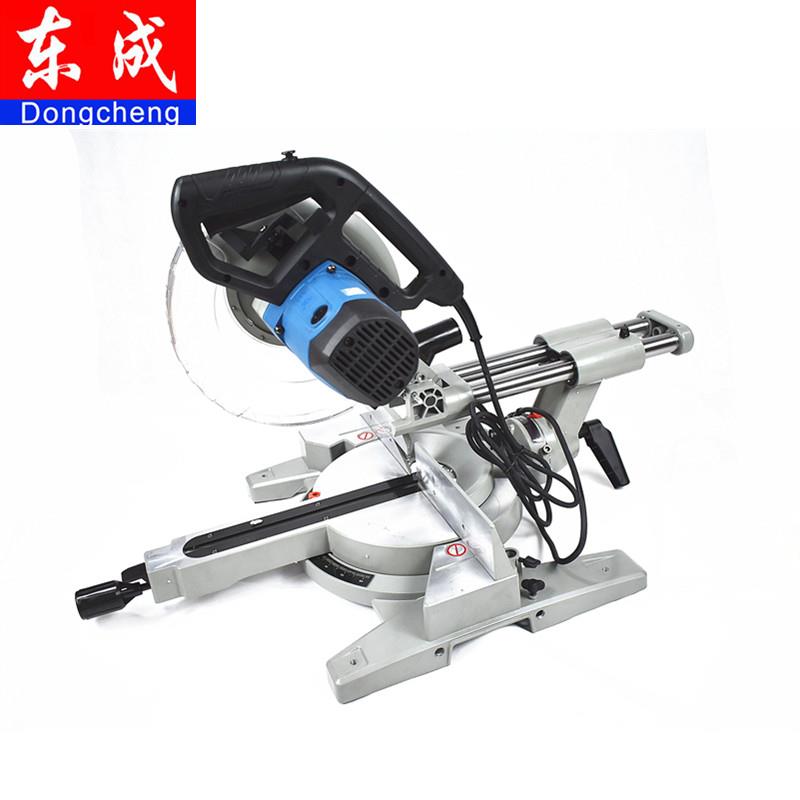 东成10寸拉杆斜割切锯推拉式多功能锯铝机铝合切45J1X-FF06度精准