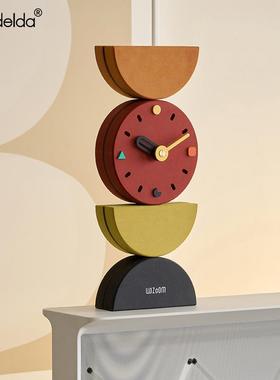 Manddela家TYOS210入居意时钟摆件客厅玄关户摆放式钟表桌面艺术