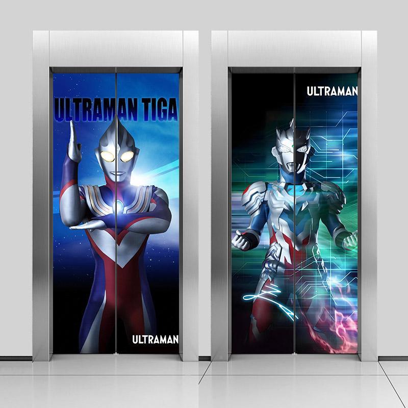 定制入影院OMS商场户电电梯门贴纸装饰画一梯一户自整张壁纸粘超