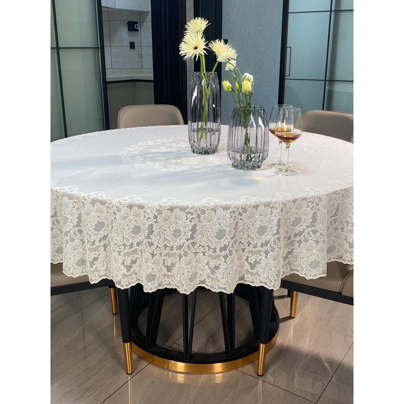 进口p防v2020-201c水圆形桌圆桌桌布家用蕾丝圆高桌布布餐桌欧式