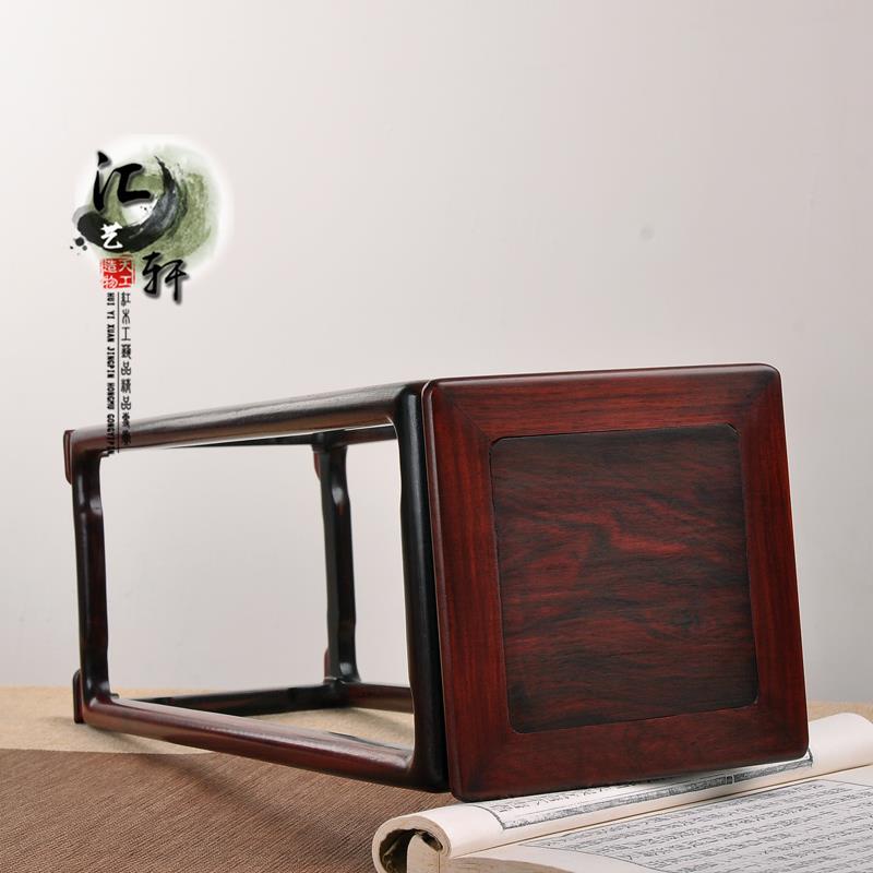 大叶紫香檀实木明高木方大叶紫檀几微型盆景展示茶壶炉摆件式瓷器