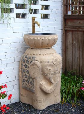 TA100902庭院立洗面手盆别柱墅花立式洗脸台盆户外阳台盆室外浇花