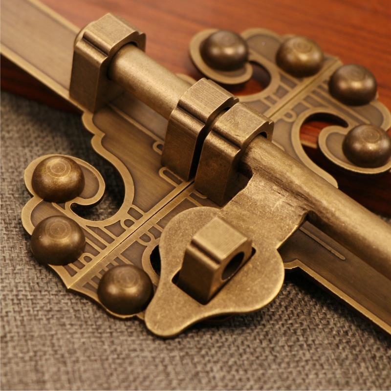 老古全铜大门门插销式木门中式门锁农家院门锁扣铜协童庭院花园门