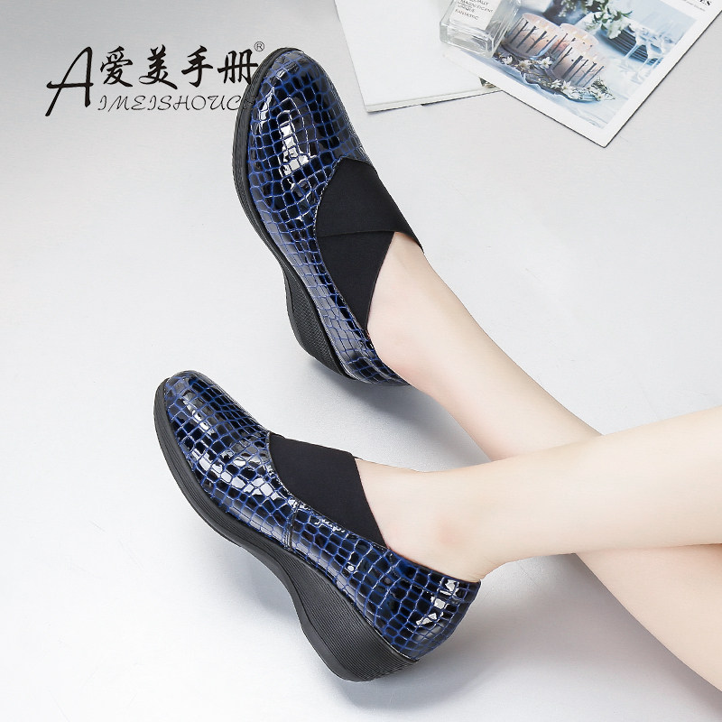 中老年女鞋妈妈鞋秋冬时尚坡跟深口单鞋女真皮软底四季中跟奶奶鞋,女鞋,健步鞋,淘宝优惠券,粉丝福利购,淘宝优惠卷