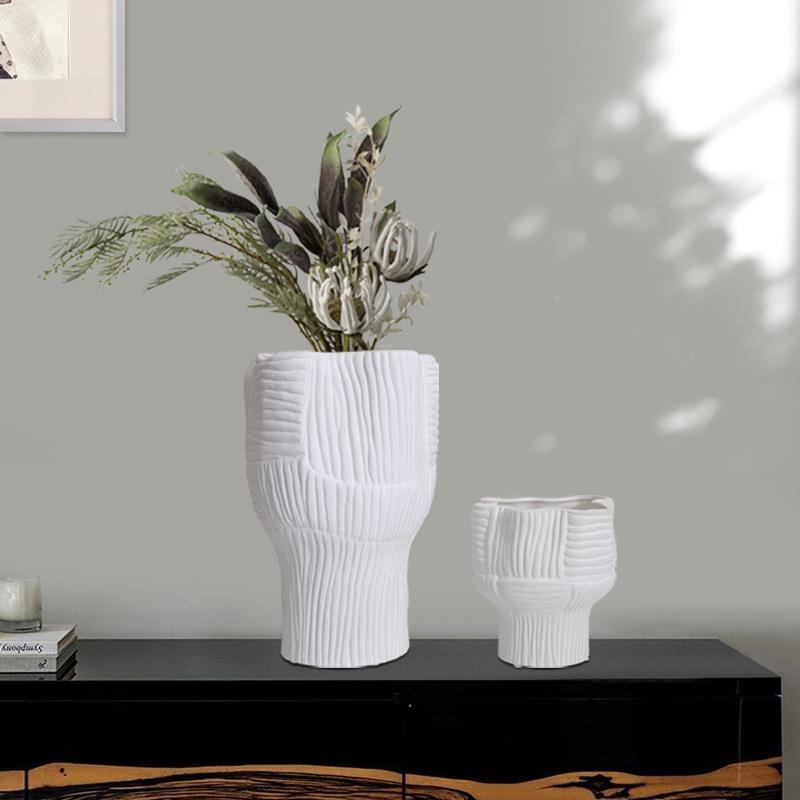 现代简约白器PEC色陶瓷花瓶摆件家客厅插花酒店样花板房间居软装
