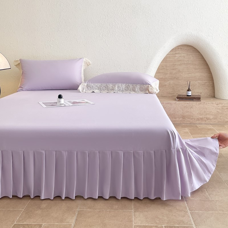 纯棉床裙单件1h00全棉床罩2025新款四季通用床单带裙边遮丑下摆女