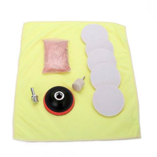 汽车璃抛10p0cs挡玻风玻璃刮除10g氧光化铈粉抛80光垫毛毡抛光轮