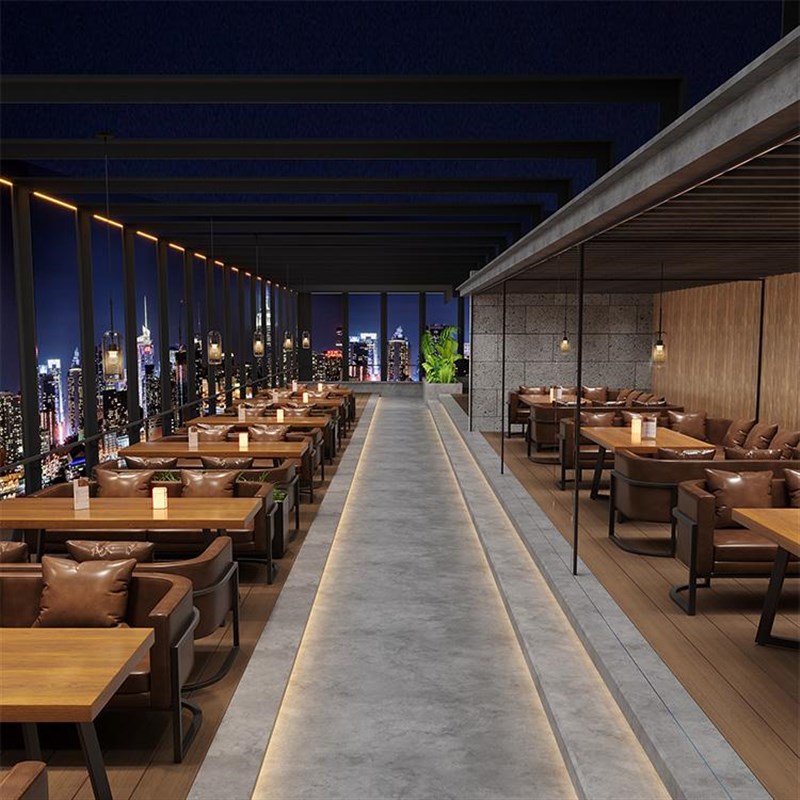 北欧轻奢a复古小酒馆清音乐餐吧酒吧实木桌椅咖啡厅卡座沙发烧烤