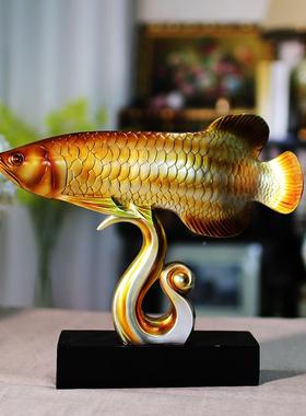 欧SR0168式风格装饰创品发财金乔龙鱼居摆件电视柜办公桌迁新意礼