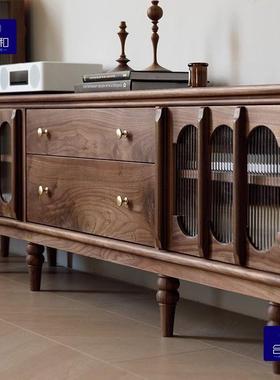 现代简约15377收纳物柜古客厅美式古实木电视柜茶几组合复中套储