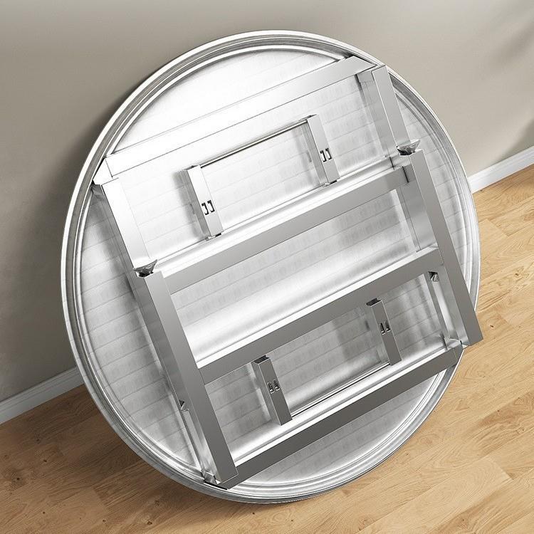 厚全不锈钢折叠桌村大排档桌房面圆形餐桌小户型出OHB租农家用特