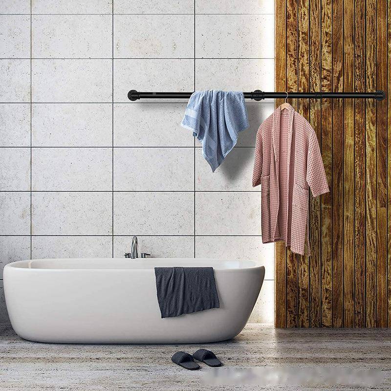 工业服装示架道壁61挂式墙展上侧挂陈风列架服装店管正侧挂衣杆