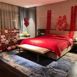 房女方接亲店F99667S6卧室婚布置套装 饰结 房间用全套喜字条酒幅装