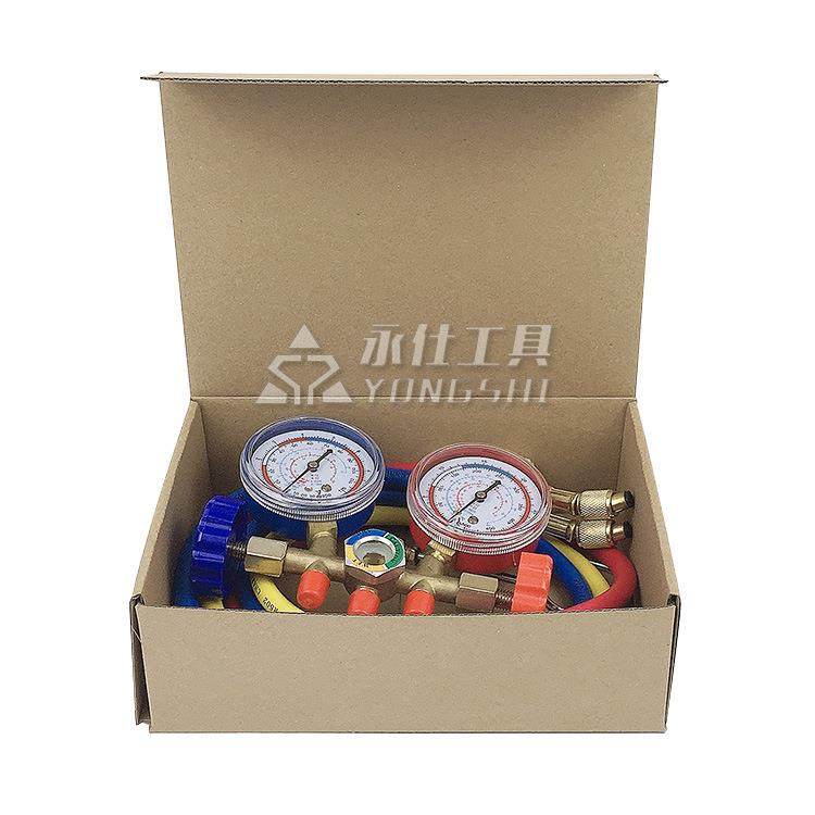 YS频-力023永仕工具空调加氟压力表双表头汽压车家YS-023用定变频