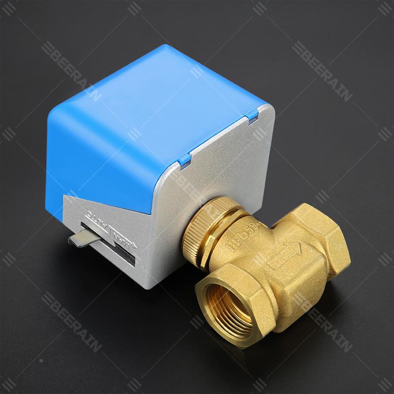 黄铜589动二通截止阀中央空电调机风盘管专用AC220v式两线两通电