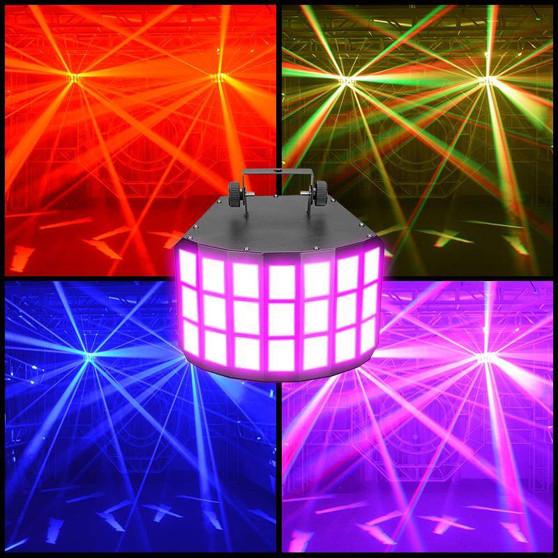 酒HY舞台七GDM彩旋转激光灯家k用声控包房tv围灯吧氛爆闪蹦迪蝴蝶
