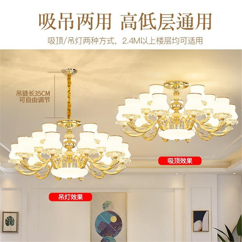 客厅2吊灯现代约欧式大气大厅主灯餐简厅灯058623年新轻奢灯款具