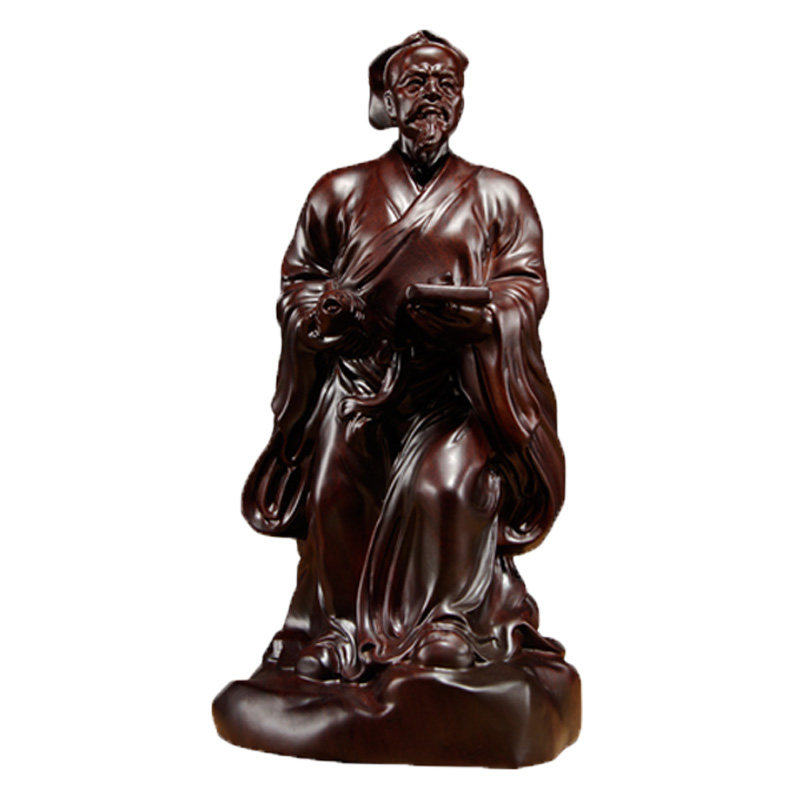 黑檀木雕鲁班祖师雕像鲁班雕塑人物雕刻摆件家居办公室装饰送礼品